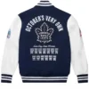 Buy Now OVO X Toronto Maple Leafs Varsity Blue Jacket For Sale
