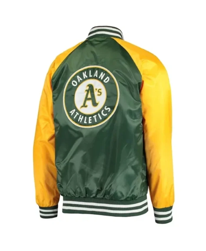 Buy Now Oakland Athletics Lead Off Green And Yellow Varsity Jacket For Men And Women