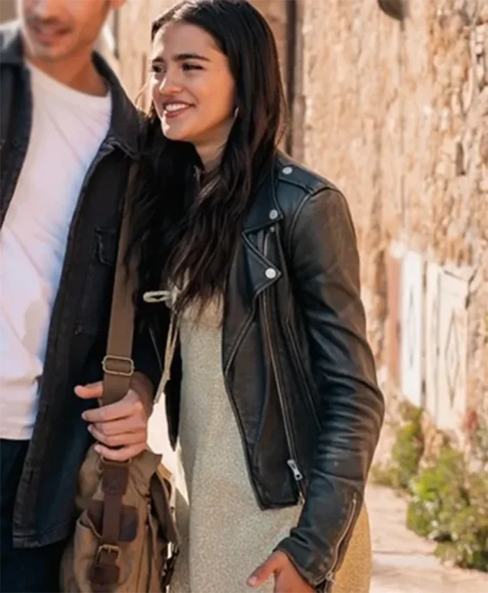 Alternative view of Maia Reficco La Dolce Villa Black Biker Leather Jacket