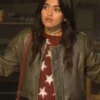 Buy Now Olivia Movie La Dolce Villa 2025 Maia Reficco Grey Leather Jacket For Unisex