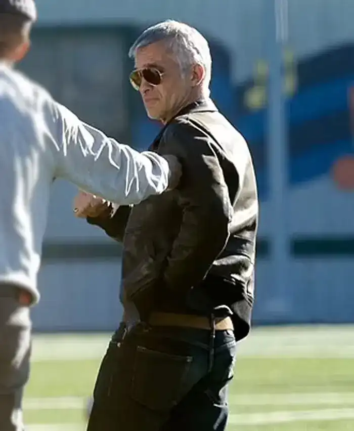 Alternative view of Olivier Martinez Football Game Black Leather Jacket
