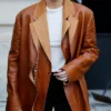 Buy Now Paris Fashion Week Kendall Jenner Double Brown Leather Blazer For Unisex
