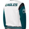 Buy Now Philadelphia Eagles Throwback Warm Up Pitch Varsity Jacket For Men And Women
