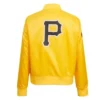 Buy Now Pittsburgh Pirates Classic Yellow Letterman Varsity Jacket For Men And Women