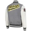 Buy Now Pittsburgh Pirates Heather Grey And White Varsity Jacket For Men And Women