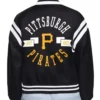 Buy Now Pittsburgh Pirates Printed Logo Black Varsity Jacket For Men And Women