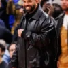 Buy Now Raptors VS Warriors Game Drake Black Leather Jacket For Unisex