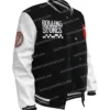 Buy Now Rolling Stones Black Full Snap Wool And PU Leather Varsity Jacket