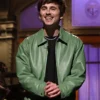 Buy Now SNL Timothee Chalamet Green Leather Jacket For Men And Women