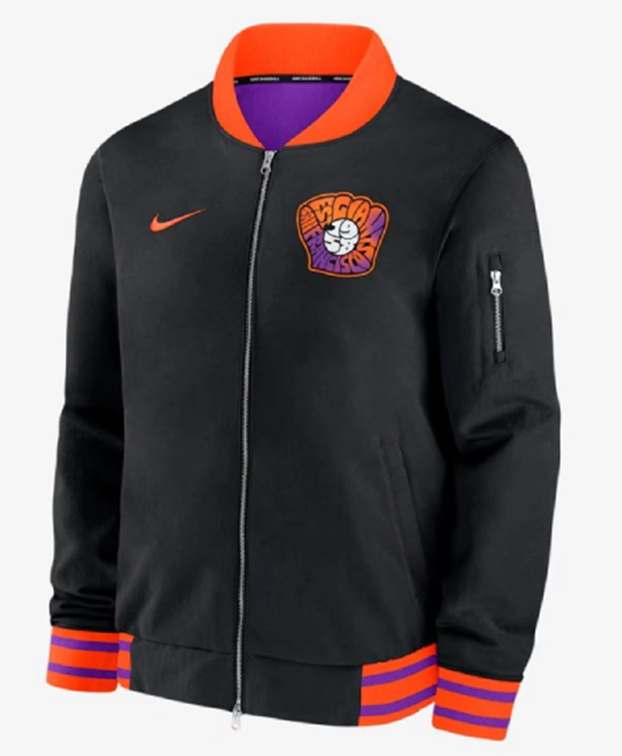 Buy Now San Francisco Giants Black Vintage Bomber Jacket For Unisex