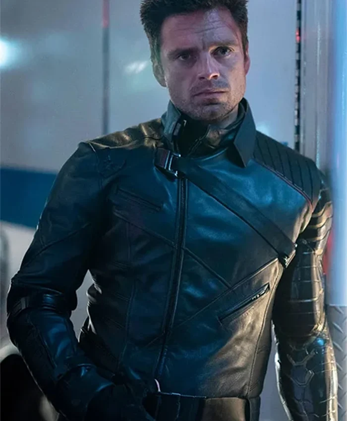 Buy Now Sebastian Stan Movie Thunderbolts 2025 Bucky Barnes Black Leather Jacket For Unisex
