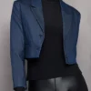 Buy Now Shantel VanSanten TV Series FBI Most Wanted Season 06 Nina Chase Blue Cropped Jacket For Unisex