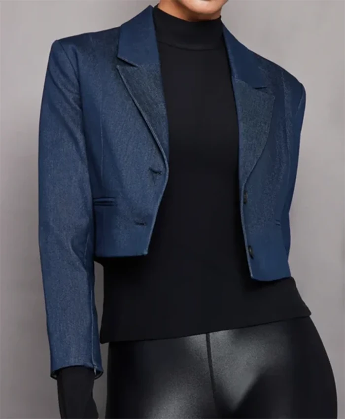 Buy Now Shantel VanSanten TV Series FBI Most Wanted Season 06 Nina Chase Blue Cropped Jacket For Unisex