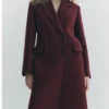 Buy Now Small Achievable Goals Season 01 Jennifer Whalen Burgundy Wool Coat For Unisex