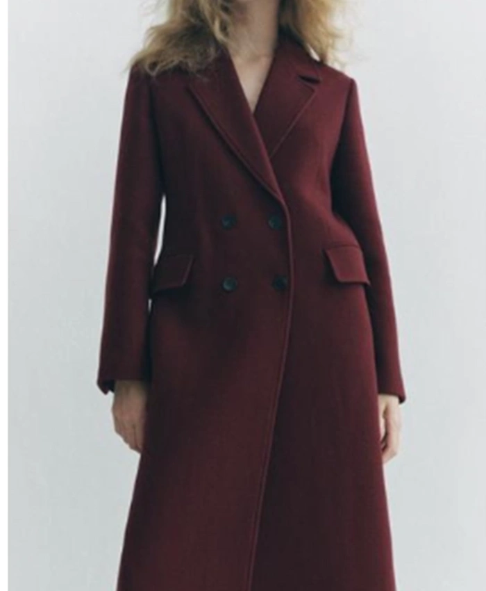 Buy Now Small Achievable Goals Season 01 Jennifer Whalen Burgundy Wool Coat For Unisex