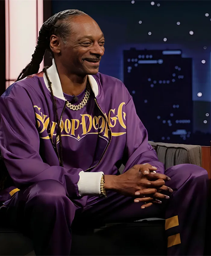 Alternative view of Snoop Dogg Jimmy Kimmel Live Purple Tracksuit