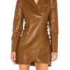 Buy Now Sonja Sohn TV Series Will Trent Season 03 Amanda Brown Leather Blazer For Unisex