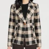 Buy Now Sonja Sohn Will Trent Season 03 Amanda White And Black Plaid Blazer For Unisex