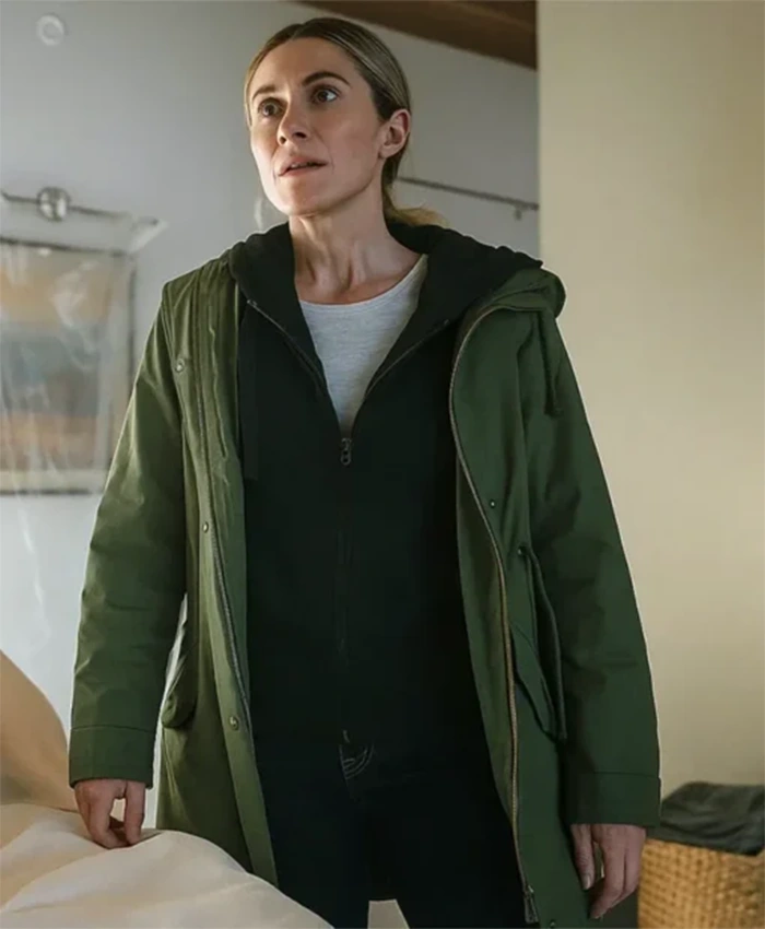 Before Your Father Finds Us 2025 Alexa PenaVega Green Coat - Image 2