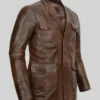 Buy Now Spanish Dark Brown Leather Blazer For Men And Women