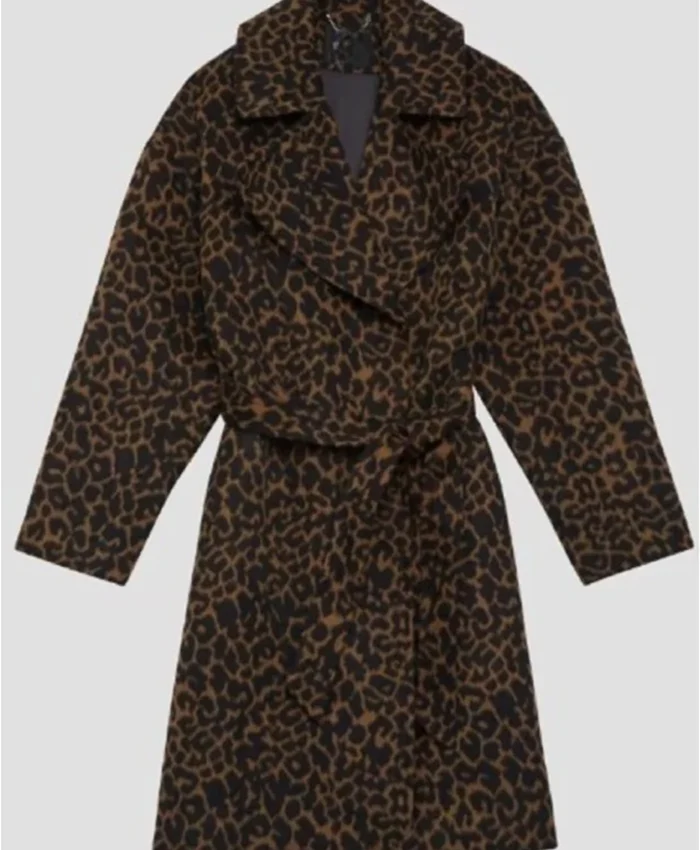 Buy Now Stana Katic TV Series Murder In A Small Town 2024 Zoe Strachan Leopard Print Coat For Unisex