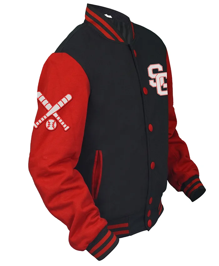 Buy Now Stegaro Black And Red Varsity Jacket For Men And Women