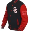 Buy Now Stegaro Black And Red Varsity Jacket For Unisex