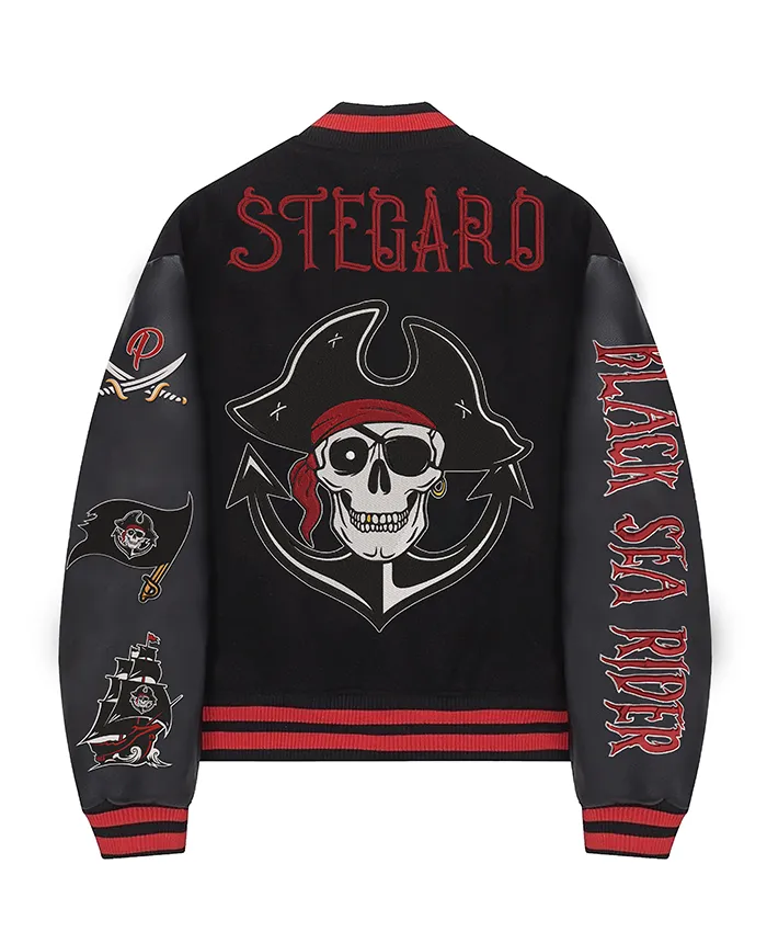 Buy Now Stegaro Black Sea Rider Letterman Varsity Jacket For Men And Women