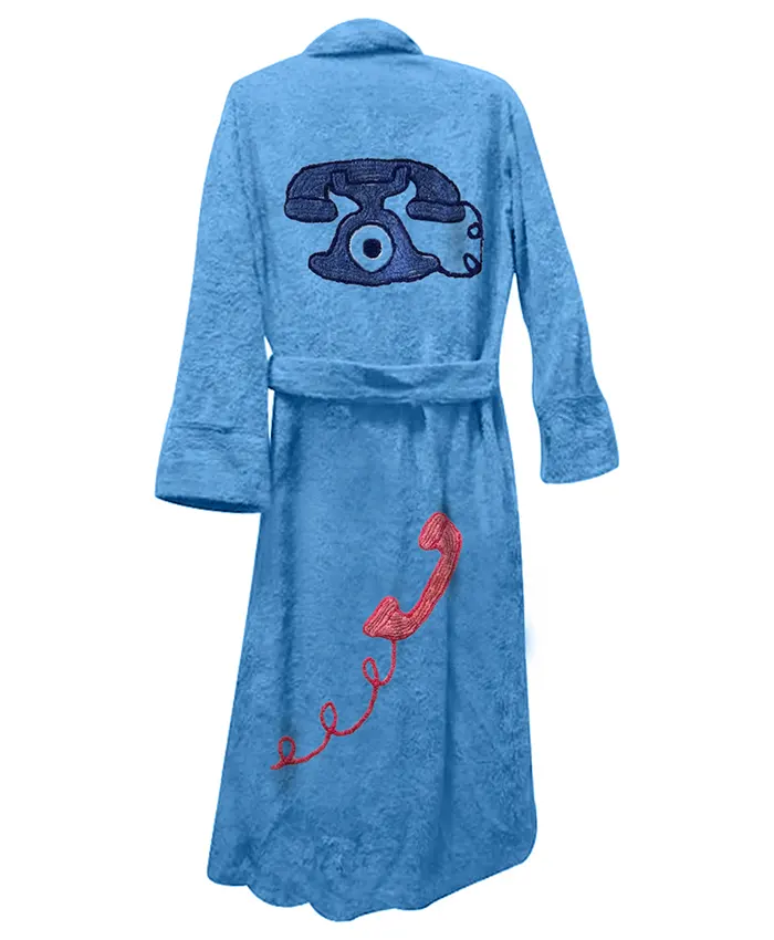 Buy Now Stegaro Blue Telephone Bath Robe For Men And Women