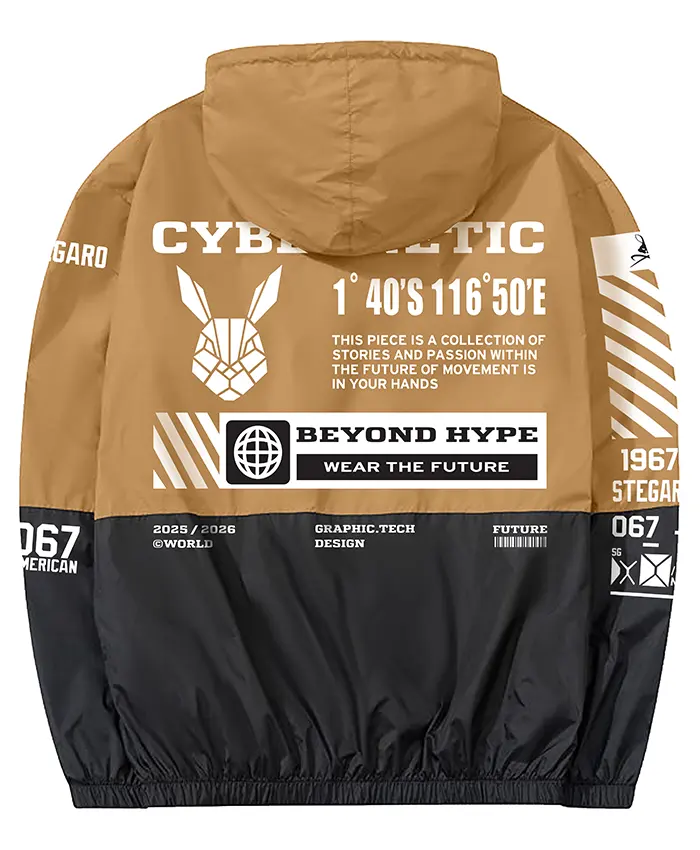 Buy Now Stegaro Cybernatic Brown And Black Hooded Jacket For Men And Women