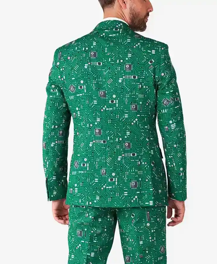 Stylish Cool Circuit Green Printed Suit - Image 2
