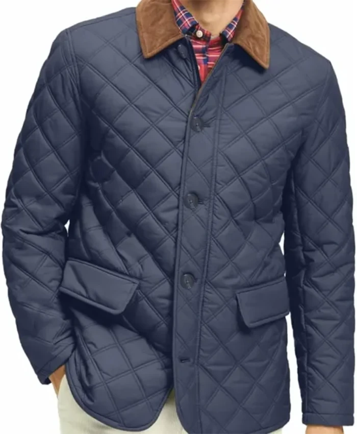 Alternative view of Celebrity IOU S10 Josh Gad Blue Quilted Jacket