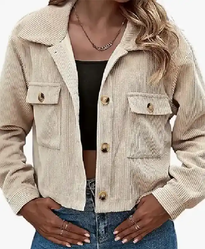 Buy Now TV Series Million Dollar Secret 2025 Cara Kies Corduroy Cropped Jacket For Unisex