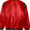 Buy Now The Enforcer Carolina Hurricanes Satin Red Varsity Jacket For Sale