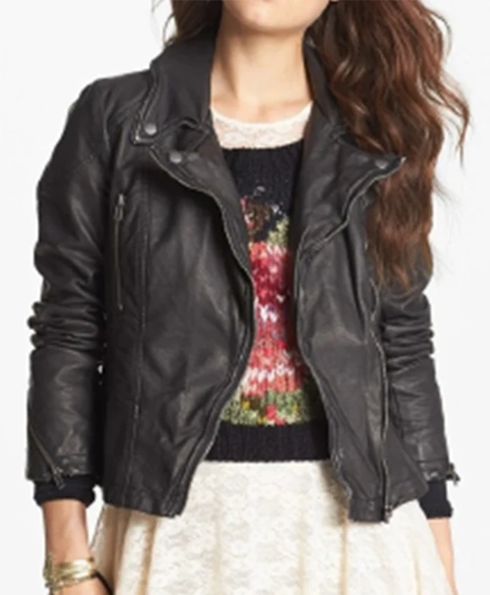 Buy Now Theresa Trubel Rubel TV Series Grimm Season 04 Jacqueline Toboni Black Biker Leather Jacket For Unisex
