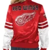 Buy Now Tie Breaker Detroit Red Wings Red And White Varsity Jacket For Sale