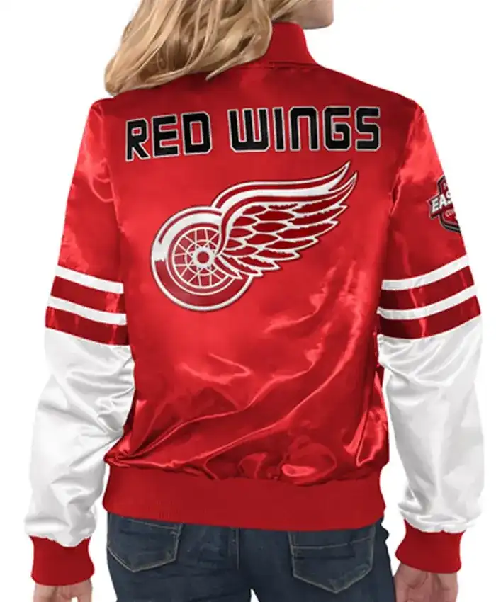Buy Now Tie Breaker Detroit Red Wings Red And White Varsity Jacket For Sale