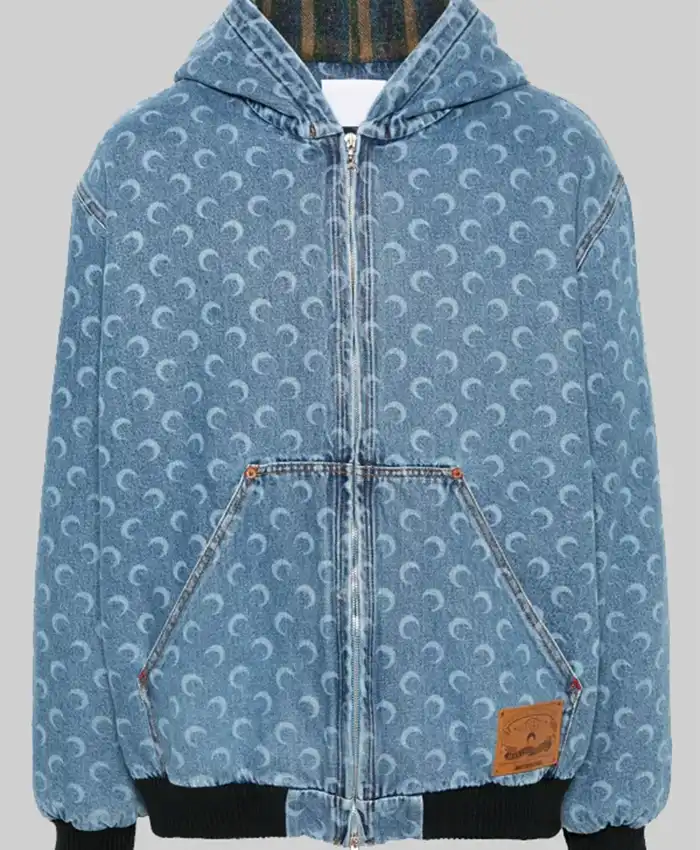 Alternative view of Timothee Chalamet Marine Serre Crescent Moon-Print Bomber Jacket