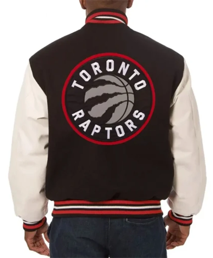 Buy Now Toronto Raptors Black And White Varsity Jacket For Men And Women