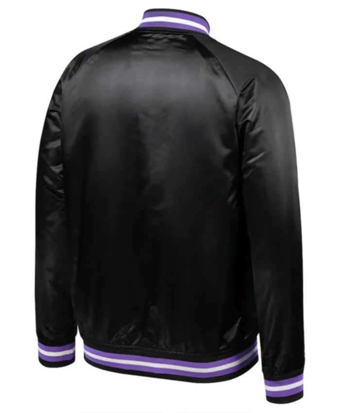 Buy Now Toronto Raptors Hardwood Classics Throwback Wordmark Black Varsity Jacket For Unisex