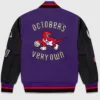 Buy Now Toronto Raptors OVO Black And Purple Varsity Jacket For Men And Women