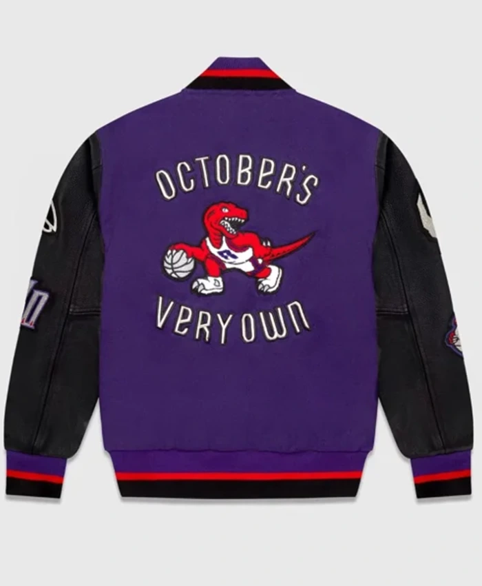 Buy Now Toronto Raptors OVO Black And Purple Varsity Jacket For Men And Women