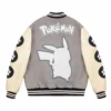 Buy Now Vandy X Pokemon Pikachu Grey And White Varsity Jacket For Men And Women