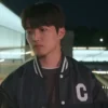 Buy Now XO Kitty Dae Heon Kim Black Satin Bomber Jacket For Sale