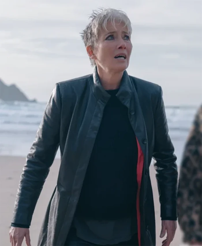 Down Cemetery Road 2025 Emma Thompson Black Coat - Image 2
