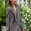 Buy Now Zoe Saldana Emilia Perez 2024 Rita Moro Castro Grey Blazer For Men And Women