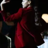 Buy Now Zoe Saldana Emilia Perez 2024 Rita Moro Castro Red Velvet Blazer For Unisex