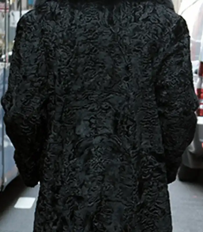 Buy Persian Lamb Fur Black Fox Fur Collar Coat For Men And Women