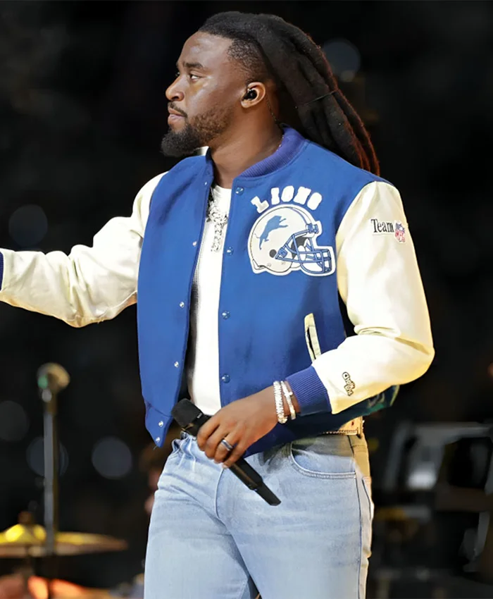 Buy Shaboozey Thanksgiving Halftime Show Detroit Lions Varsity Jacket For Unisex