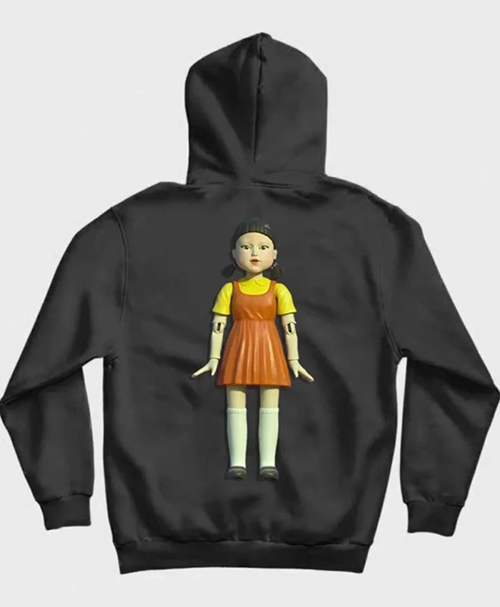 Buy Squid Game Doll Red Light Green Light Black Pullover Hoodie For Unisex